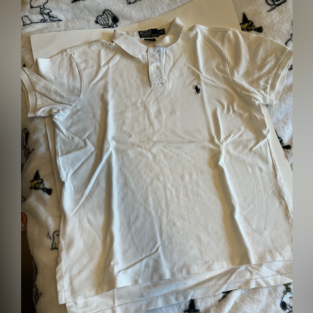 White Polo Ralph Lauren Polo Short-Sleeve Shirt (Large)
